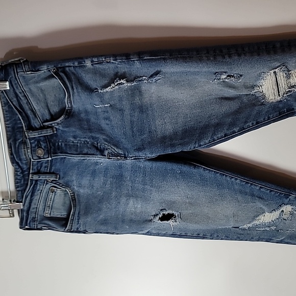 & DENIM Jeans ~ Distressed Skinny Coupe Moulante Jeans with Button-fly - Picture 3 of 13
